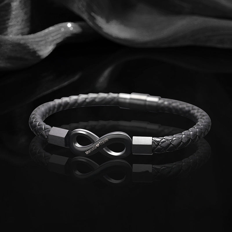 Pulsera de cuero grabada Infinite Love