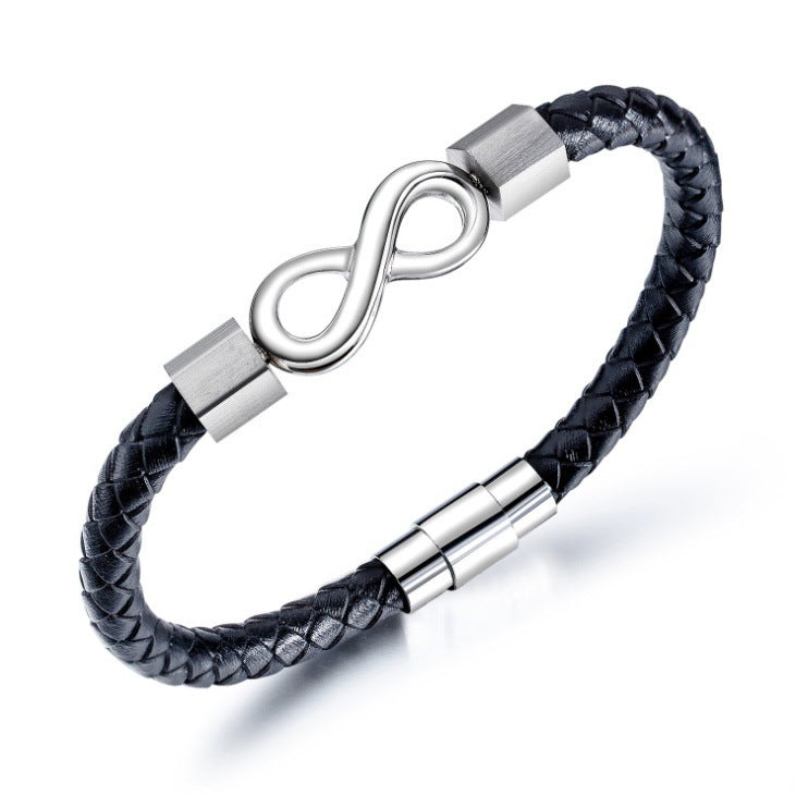 Infinite Love Engraved Leather Bracelet