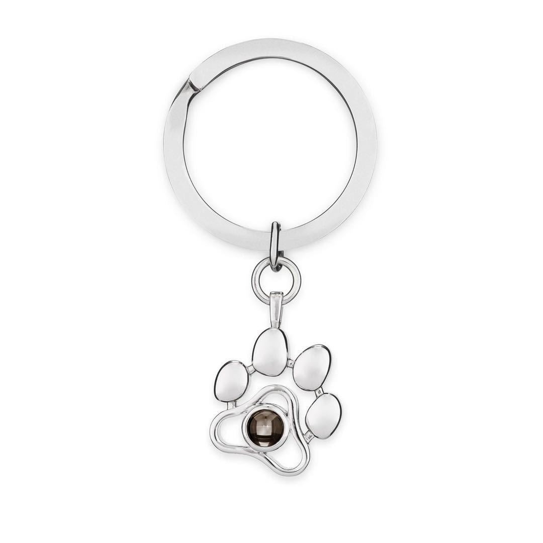 Custom Dog Paw Projection Photos Keychain