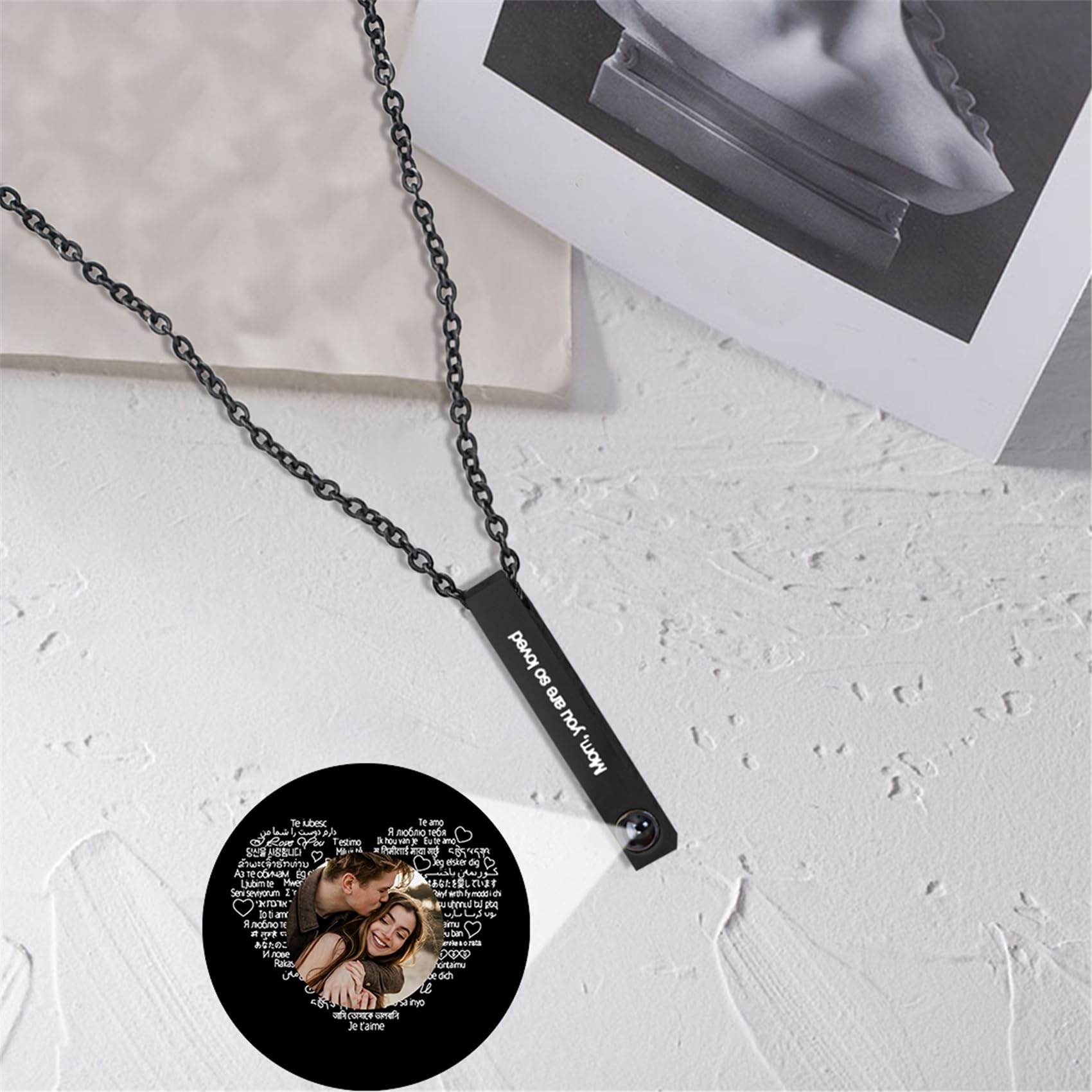 Custom Engraving Project Photos Bar Necklace