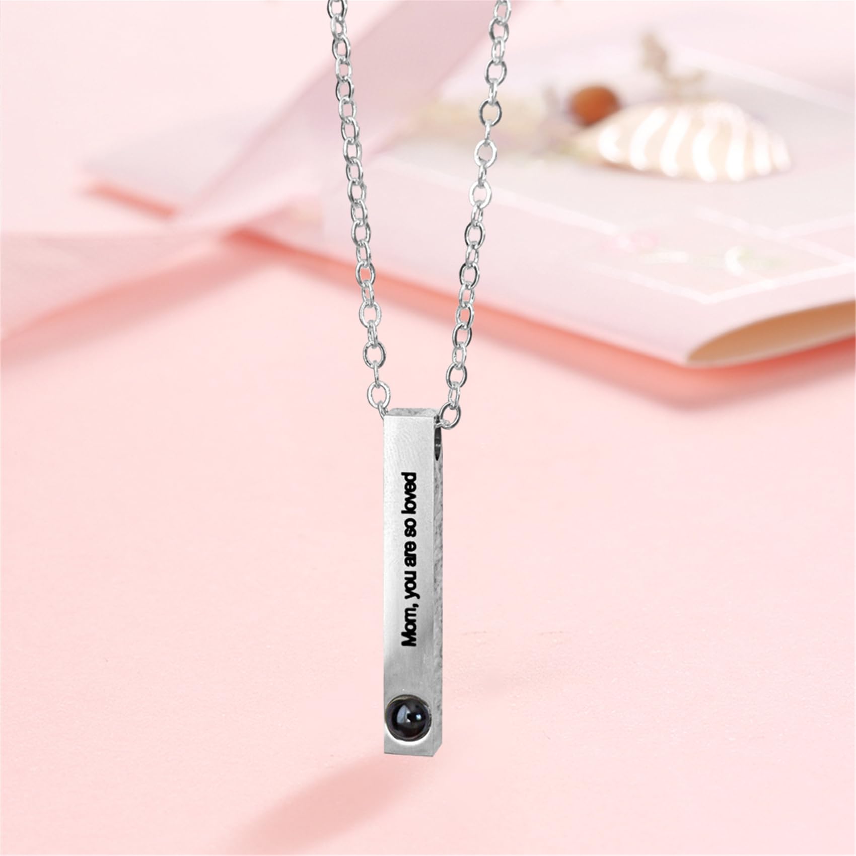 Custom Engraving Project Photos Bar Necklace